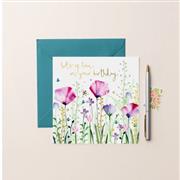 Greeting Card - Lots of love on your birthday flowers